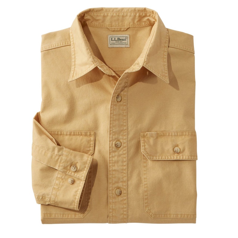 ジャパン・フィット サンウォッシュ・キャンバス・シャツ、長袖