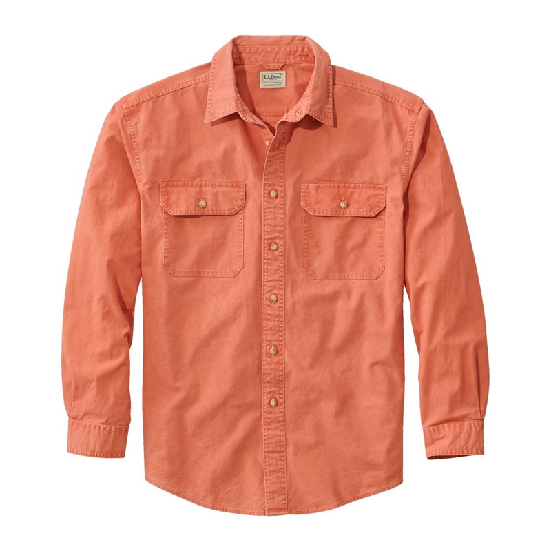 ジャパン・フィット サンウォッシュ・キャンバス・シャツ、長袖