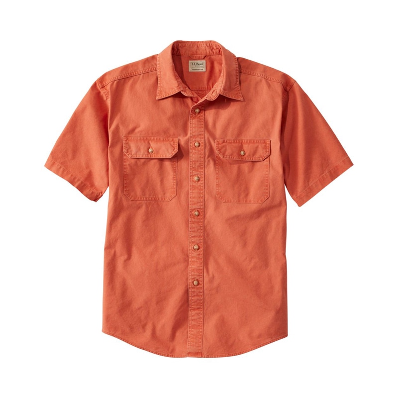 ジャパン・フィット サンウォッシュ・キャンバス・シャツ、半袖
