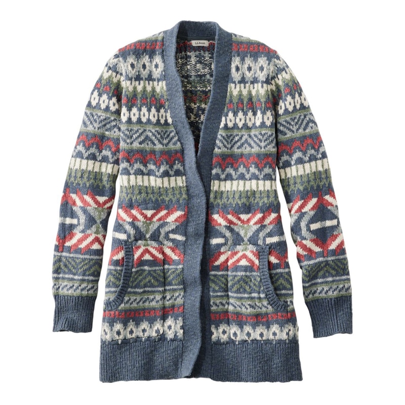 米国フィット・プチ コットン・ラグ・セーター、オープン・カーディガン フェアアイル