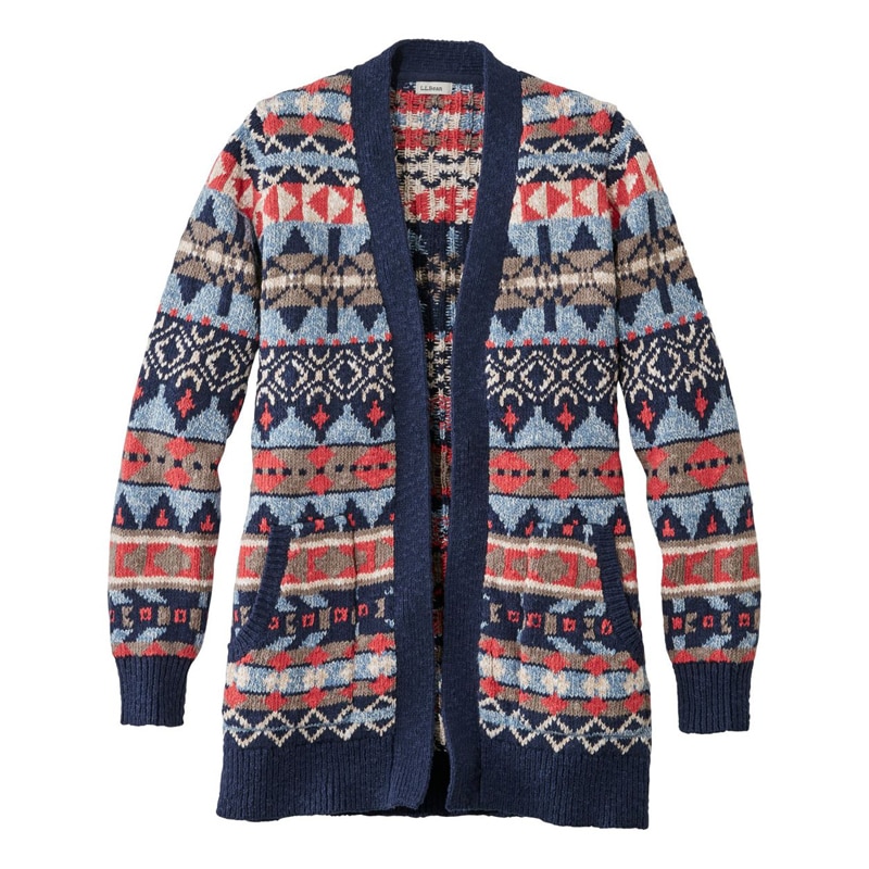 米国フィット・プチ コットン・ラグ・セーター、オープン・カーディガン フェアアイル