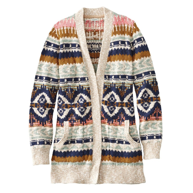 米国フィット・プチ コットン・ラグ・セーター、オープン・カーディガン フェアアイル