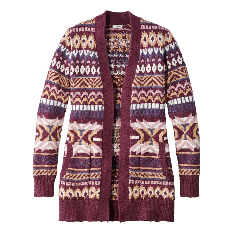 米国フィット・プチ コットン・ラグ・セーター、オープン・カーディガン フェアアイル