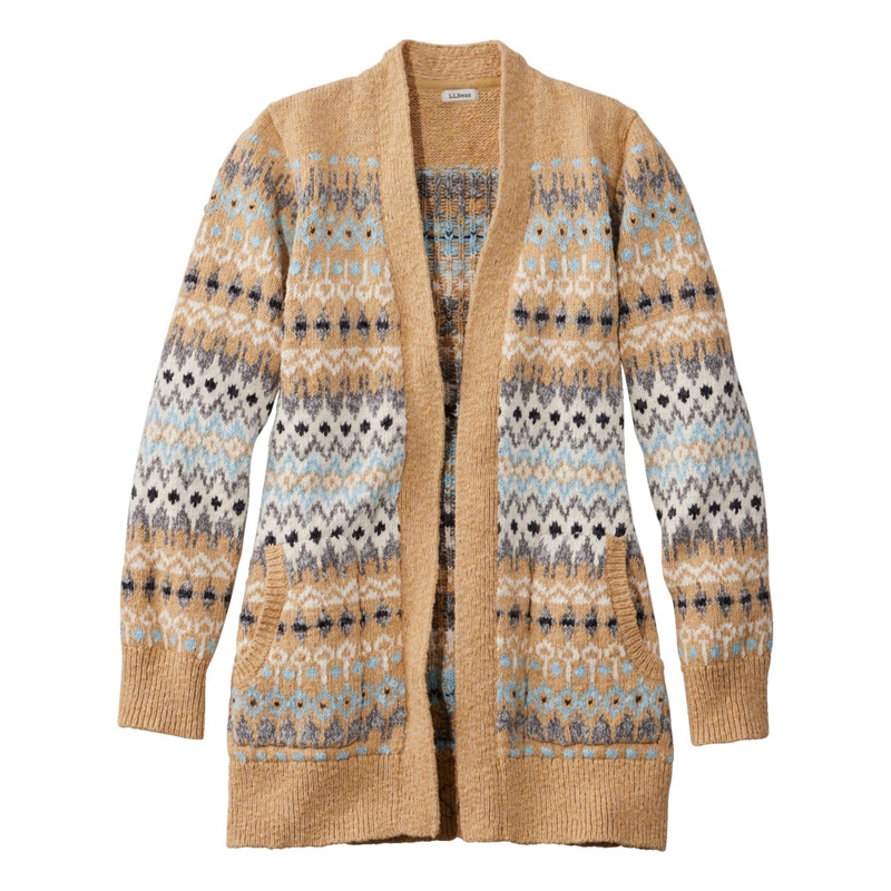 米国フィット・プチ コットン・ラグ・セーター、オープン・カーディガン フェアアイル