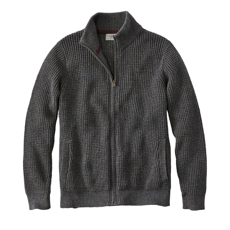 米国フィット・レギュラー オーガニック・コットン・セーター、フルジップ