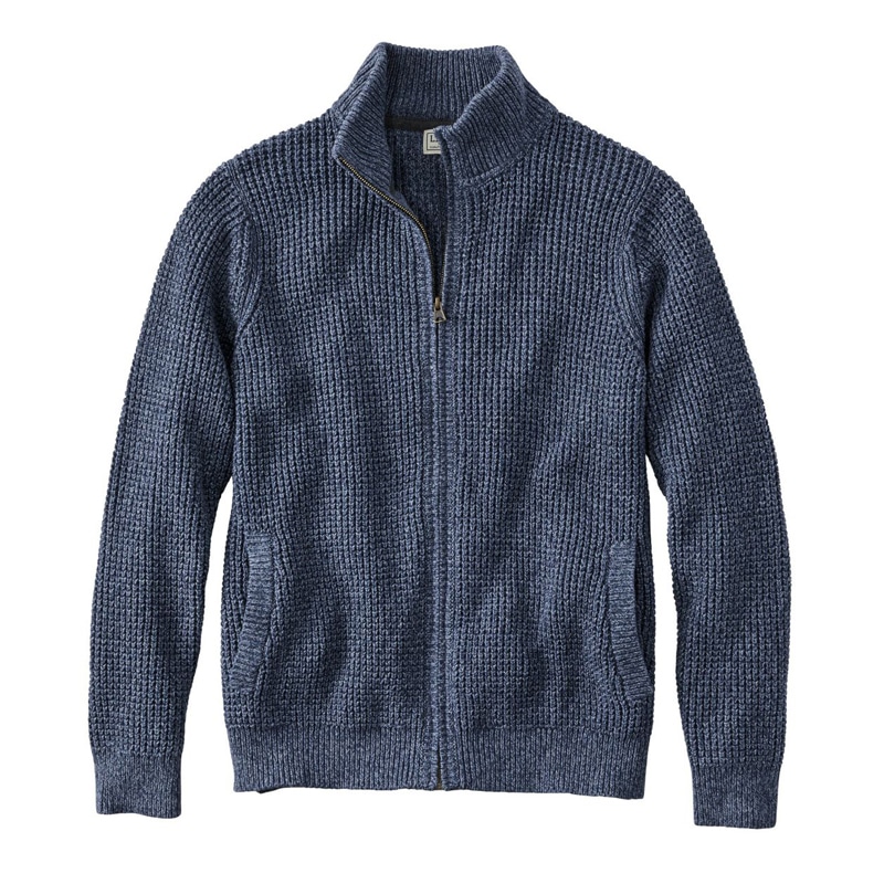 米国フィット・レギュラー オーガニック・コットン・セーター、フルジップ