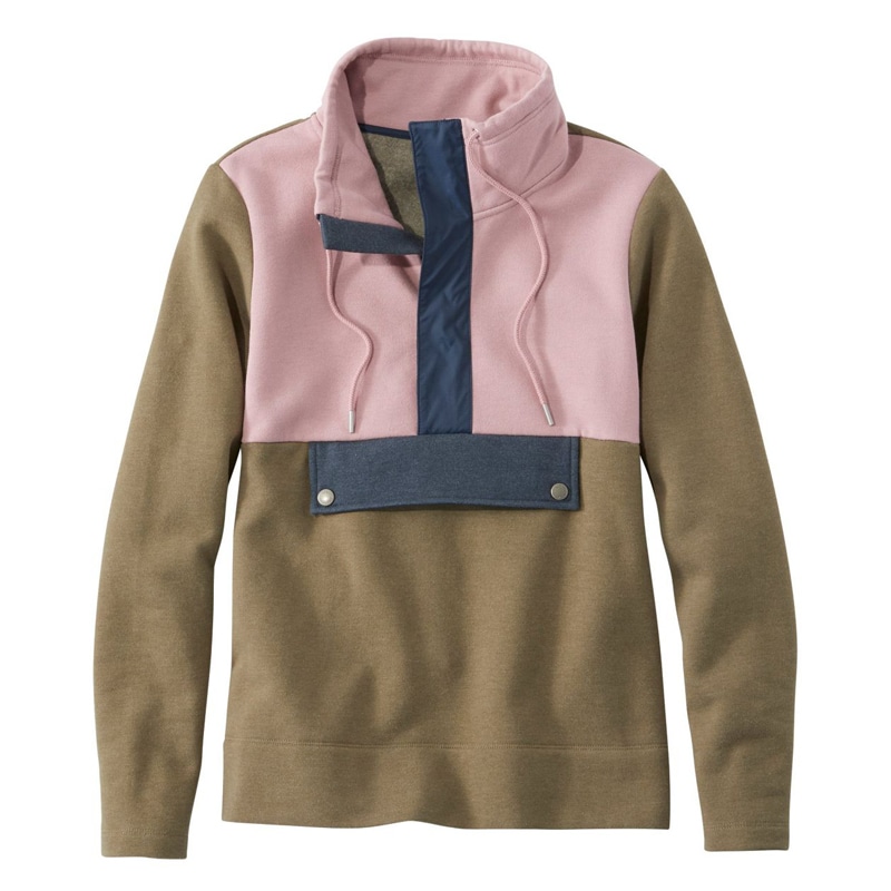 米国フィット・レギュラー シグネチャー・オーガニック・スウェットシャツ、アノラック カラーブロック