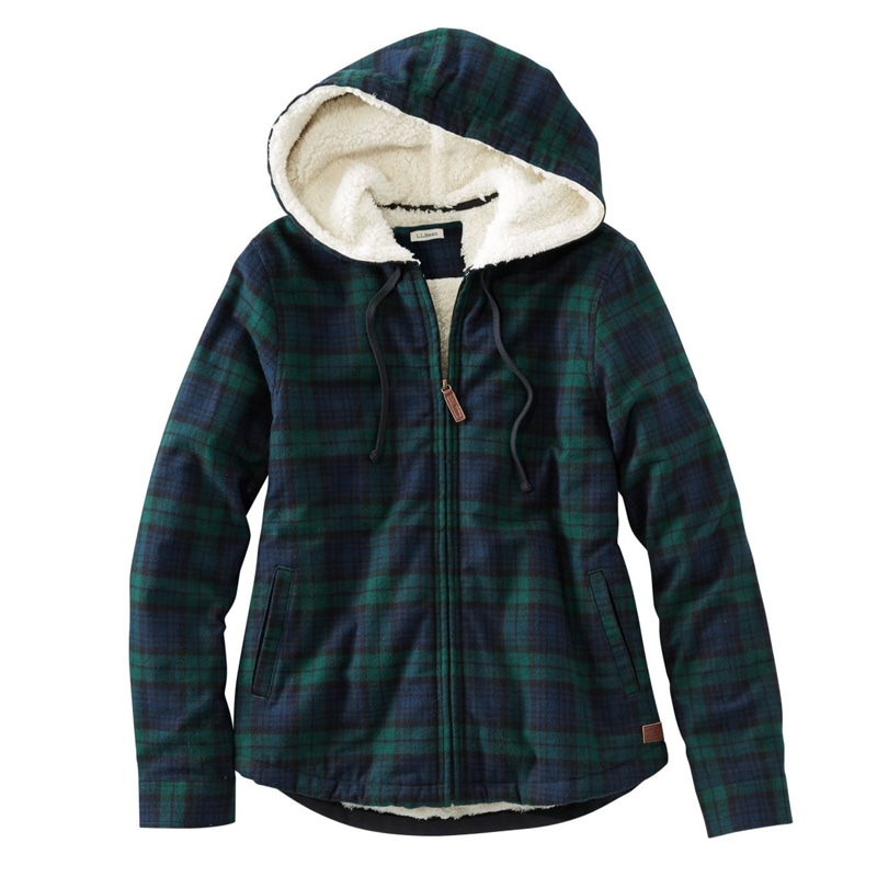 ジャパン・フィット スコッチ・プラッド・フランネル・シャツ、シェルパ・ラインド ジップ・フーディ
