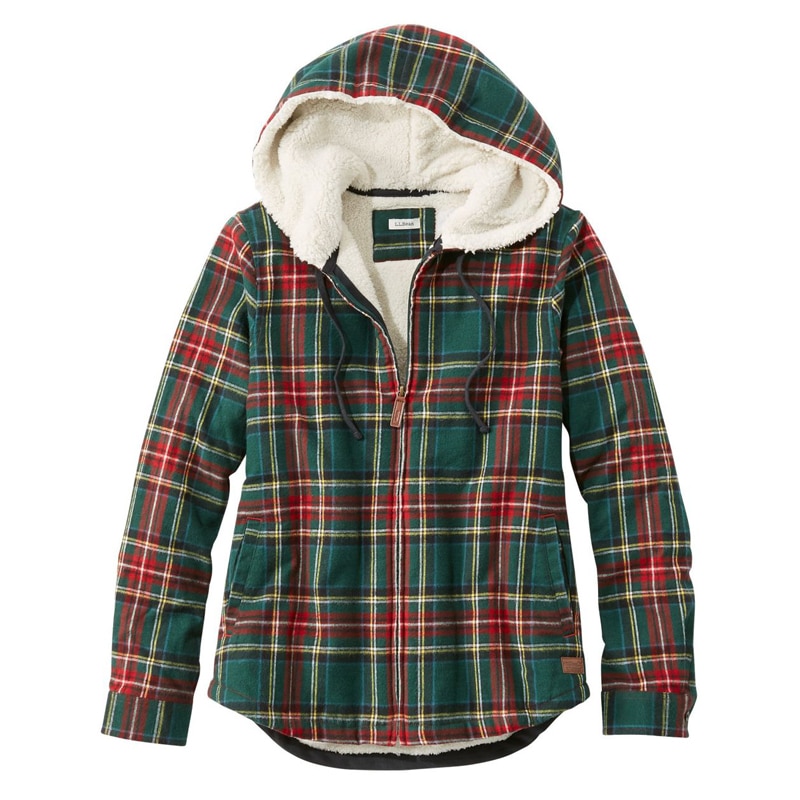ジャパン・フィット スコッチ・プラッド・フランネル・シャツ、シェルパ・ラインド ジップ・フーディ