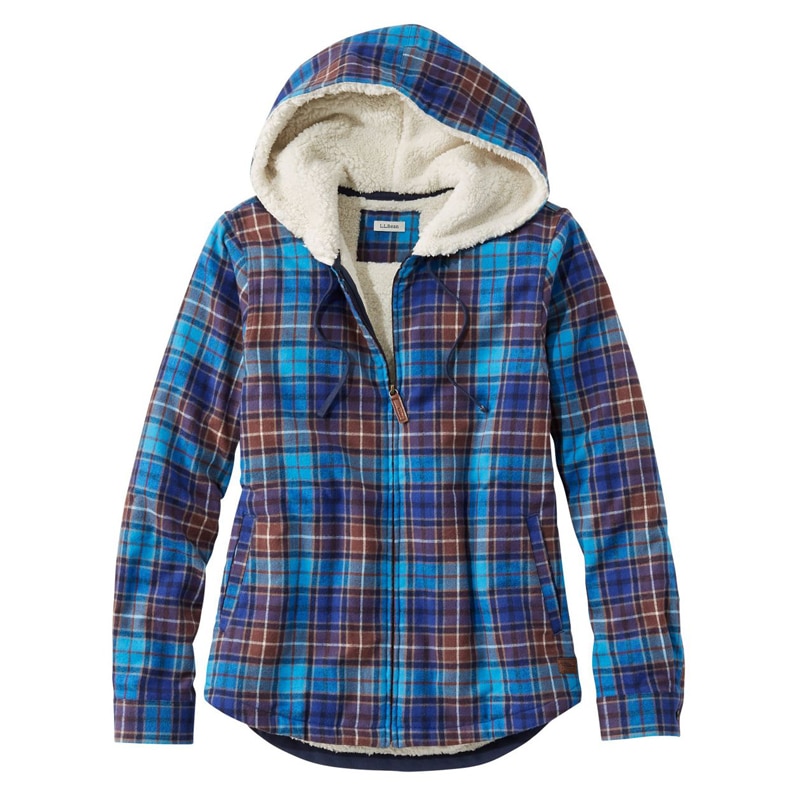 ジャパン・フィット スコッチ・プラッド・フランネル・シャツ、シェルパ・ラインド ジップ・フーディ