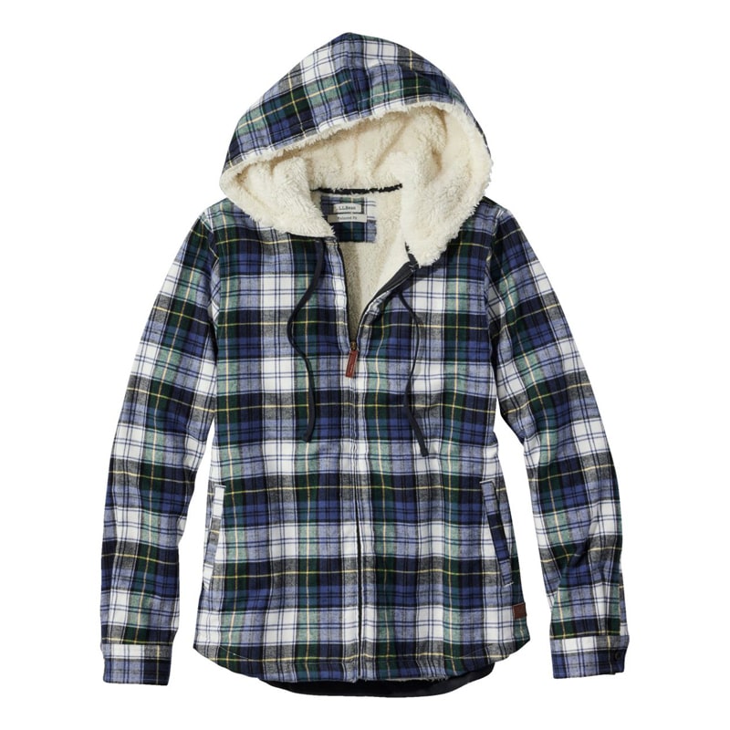 ジャパン・フィット スコッチ・プラッド・フランネル・シャツ、シェルパ・ラインド ジップ・フーディ