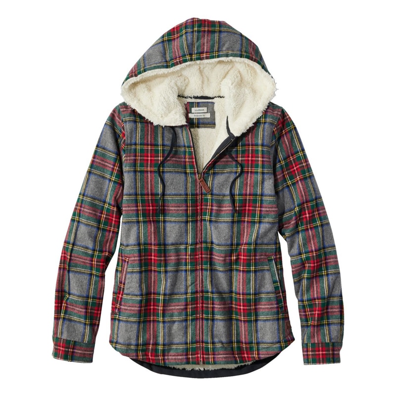 ジャパン・フィット スコッチ・プラッド・フランネル・シャツ、シェルパ・ラインド ジップ・フーディ
