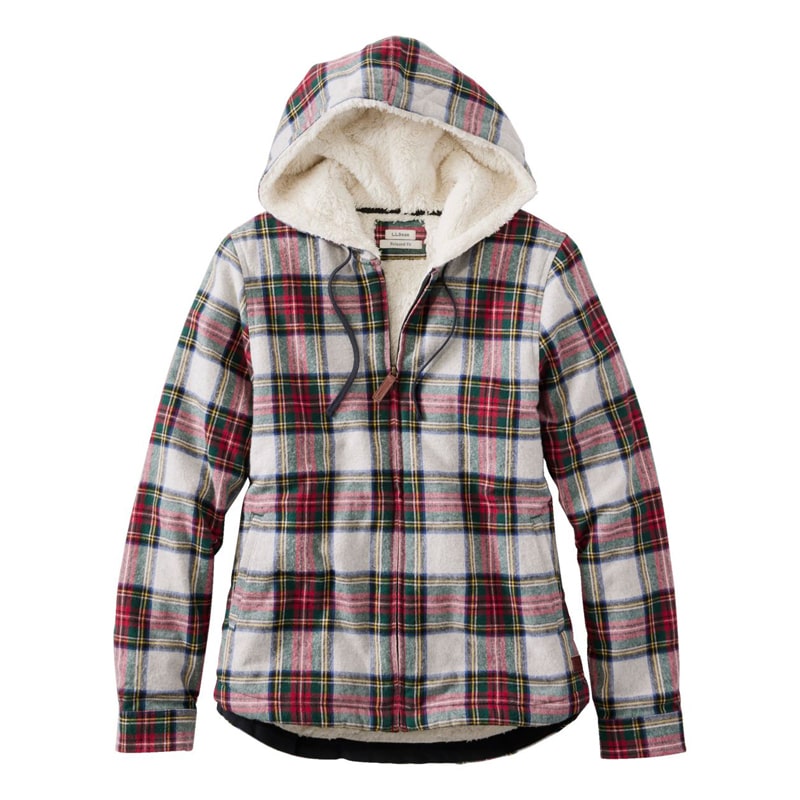 ジャパン・フィット スコッチ・プラッド・フランネル・シャツ、シェルパ・ラインド ジップ・フーディ