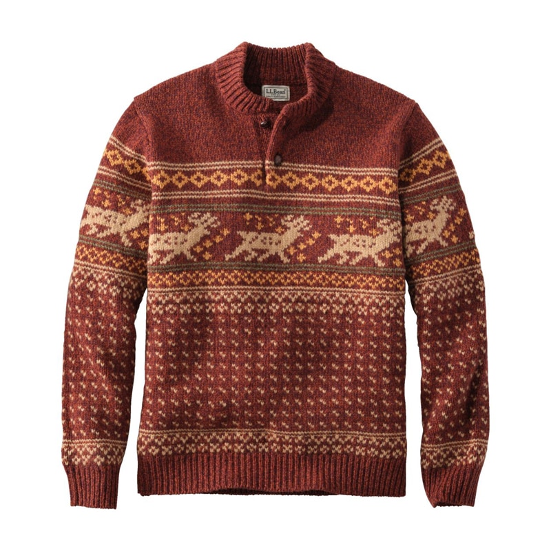 ジャパン・フィット エル・エル・ビーン・クラシック・ラグ・ウール・フェア・アイル・ヘンリー・セーター