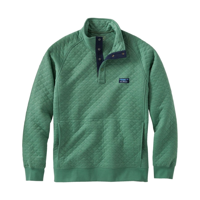 米国フィット・レギュラー エル・エル・ビーン・キルト・スウェットシャツ、モックネック