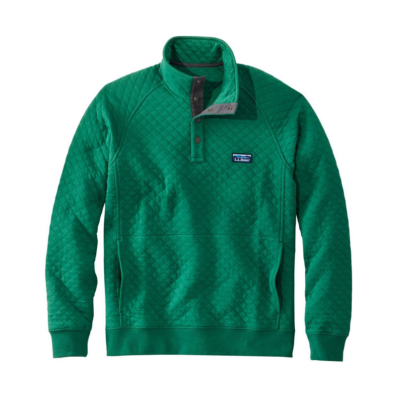 米国フィット・レギュラー エル・エル・ビーン・キルト・スウェットシャツ、モックネック