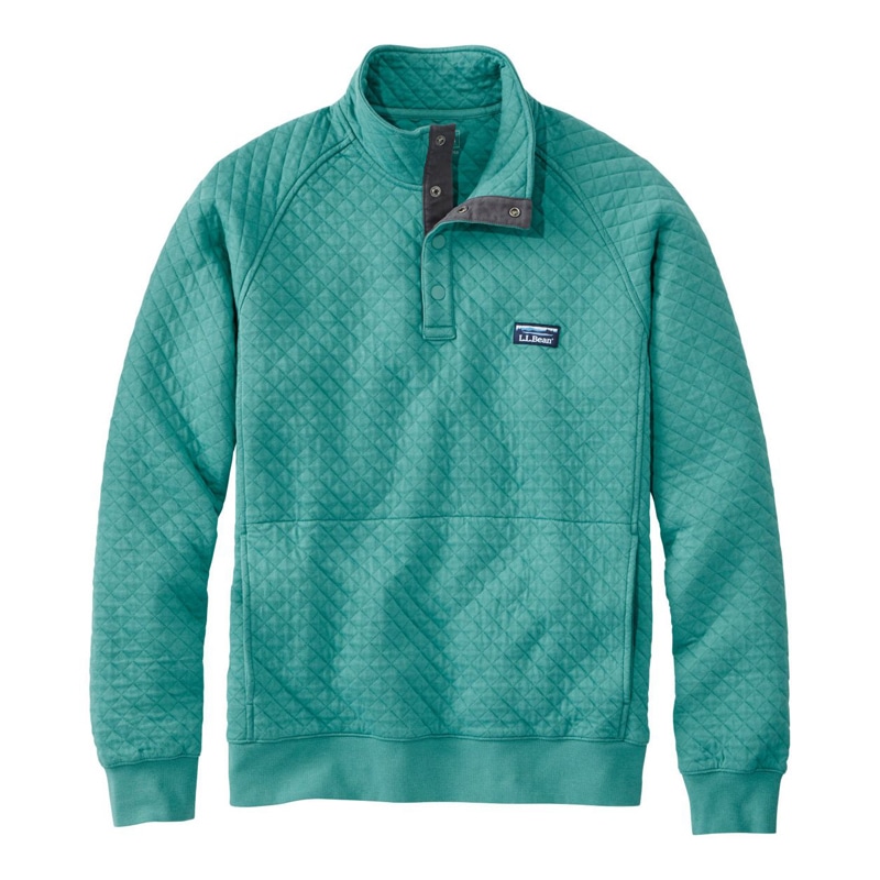 米国フィット・レギュラー エル・エル・ビーン・キルト・スウェットシャツ、モックネック