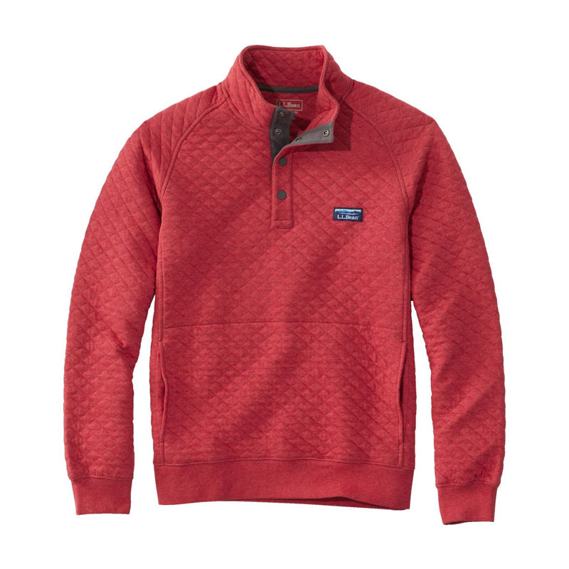 米国フィット・レギュラー エル・エル・ビーン・キルト・スウェットシャツ、モックネック