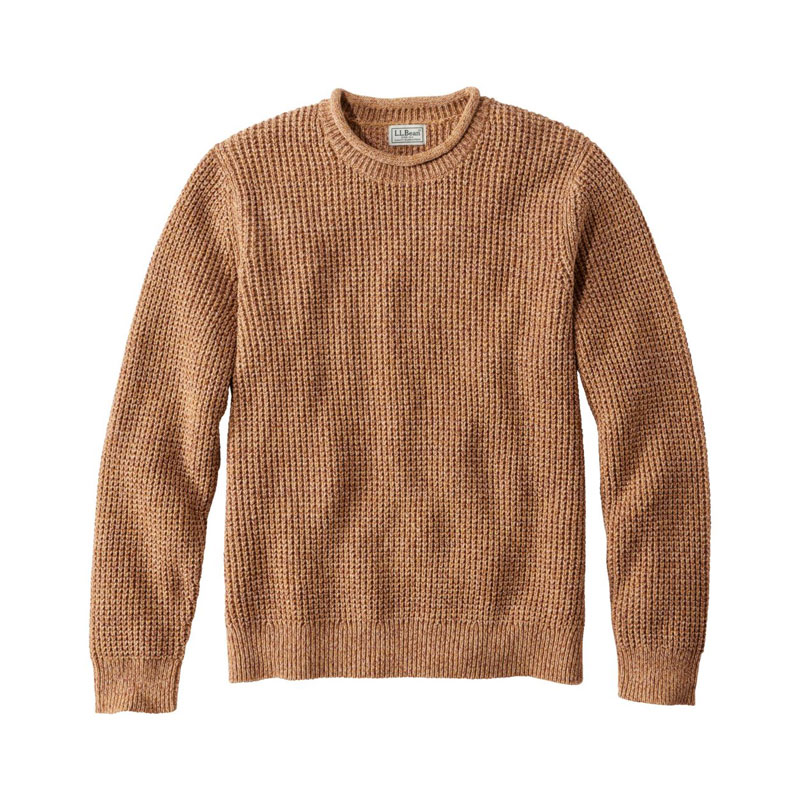 米国フィット・レギュラー オーガニック・コットン・セーター、ロールネック クルー