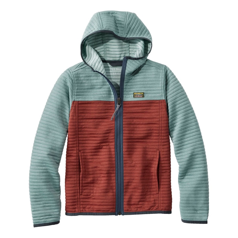 ビックキッズ・エアーライト・フルジップ・フーディ、カラーブロック