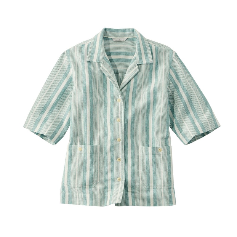 米国フィット・レギュラー シグネチャー・クール・ウィーブ・キャンプ・シャツ、半袖 パターン