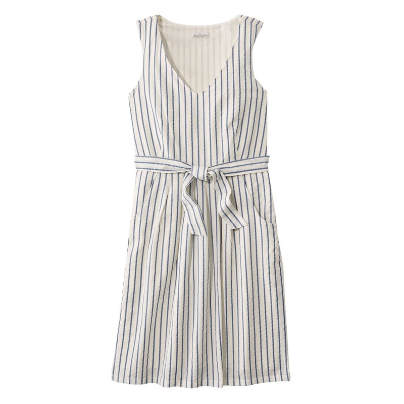 米国フィット・レギュラー シグネチャー・Vネック・シアサッカー・ドレス