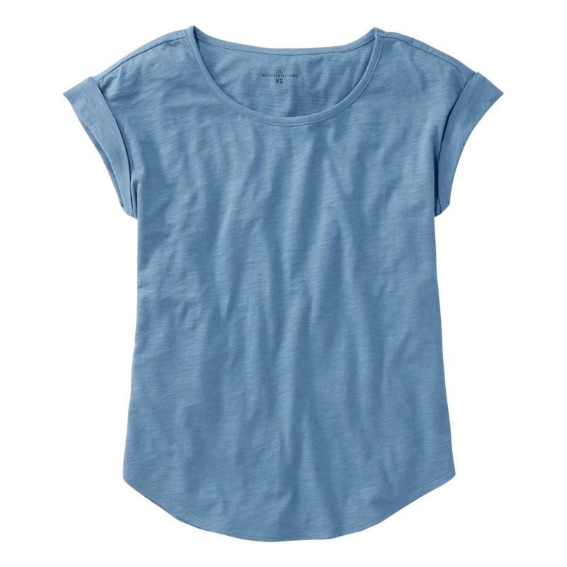 米国フィット・レギュラー シグネチャー・スラブニット・ティ、スクープネック