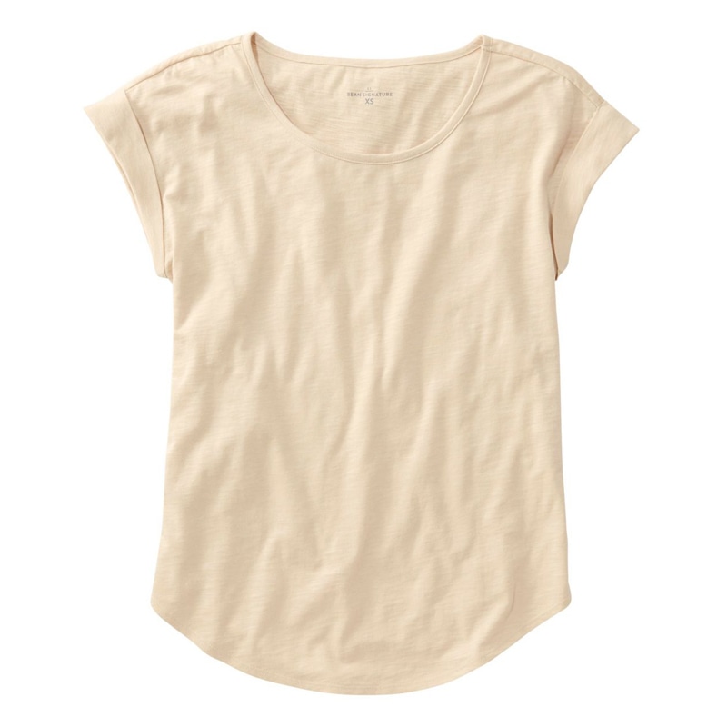 米国フィット・レギュラー シグネチャー・スラブニット・ティ、スクープネック