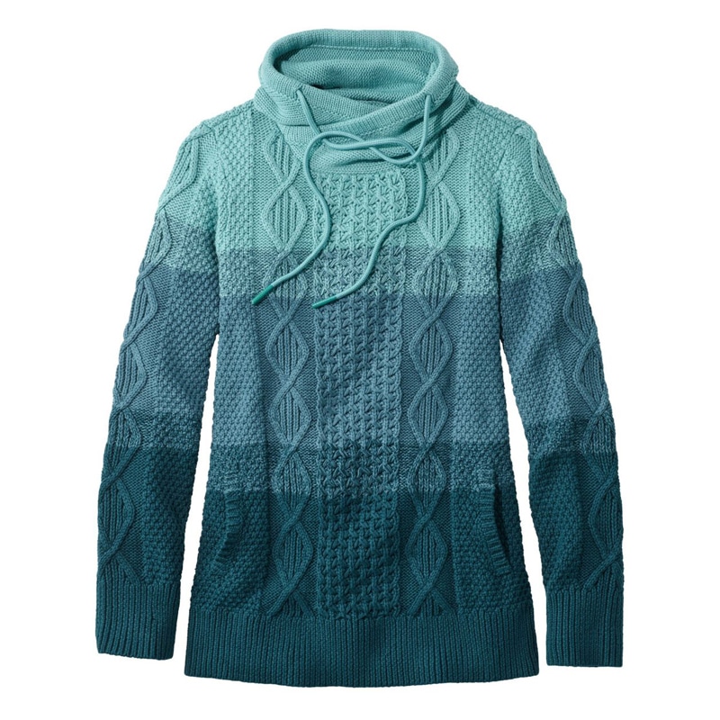 米国フィット・レギュラー シグネチャー・コットン・ファネルネック・セーター、カラーブロック