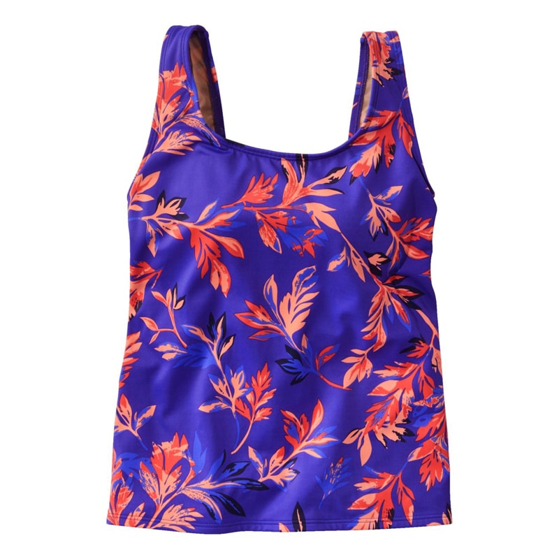 米国フィット・レギュラー ビーンスポーツ・スイムウエア、スクープネック・タンキーニ・トップ プリント