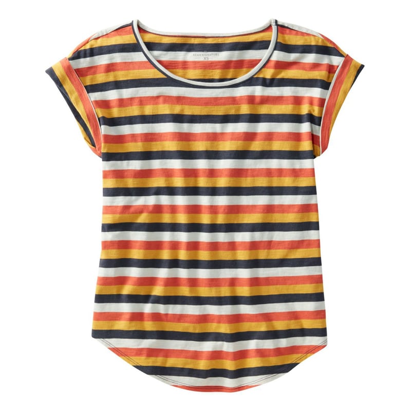 米国フィット・レギュラー シグネチャー・スラブニット・ティ、スクープネック パターン