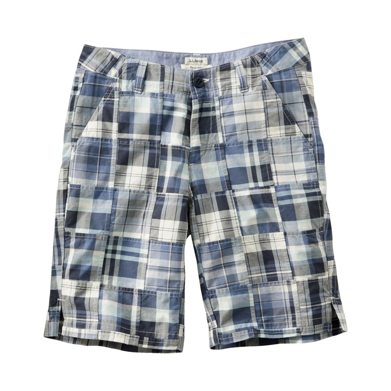 米国フィット・レギュラー レイクウォッシュ・チノ・ショーツ、ミッドライズ バミューダ パッチワーク