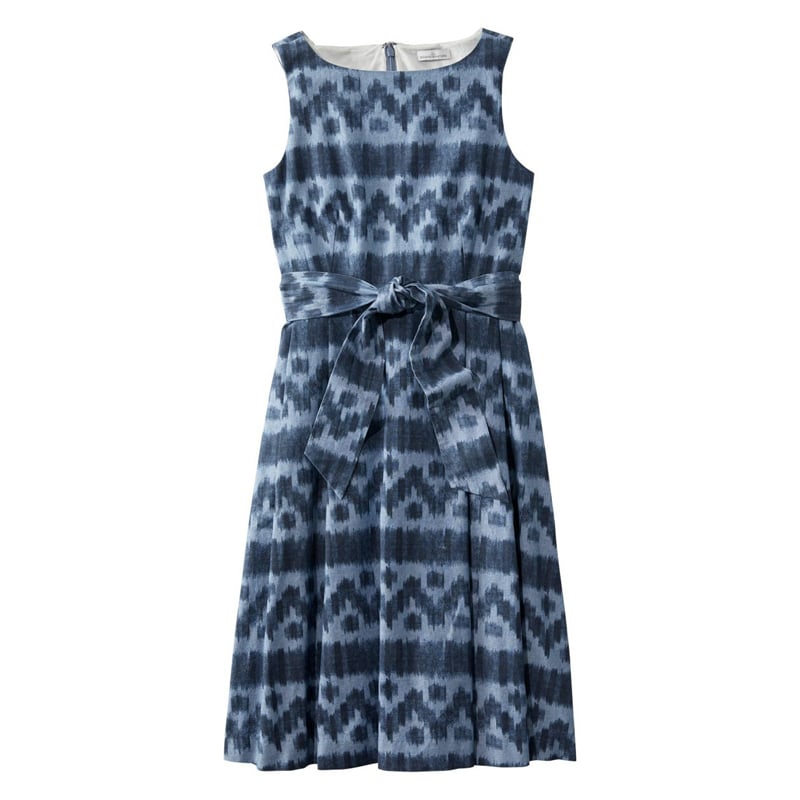 米国フィット・レギュラー シグネチャー・シャンブレー・ドレス、イカット・プリント