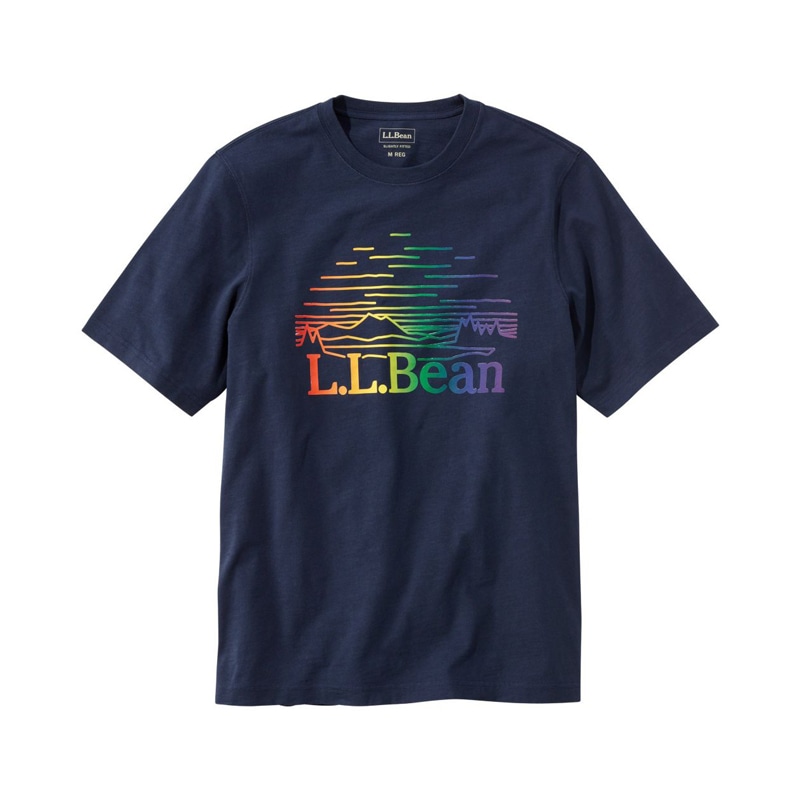 ジャパン・フィット レイクウォッシュ・オーガニック・コットン・グラフィック・ティ、半袖