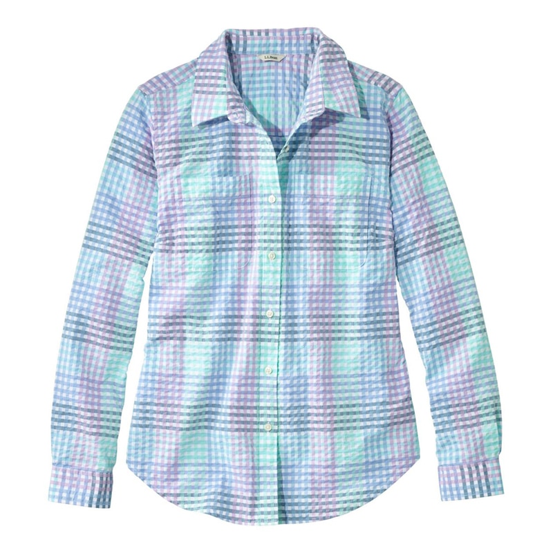 ジャパン・フィット バケーションランド・シアサッカー・シャツ、長袖 プラッド