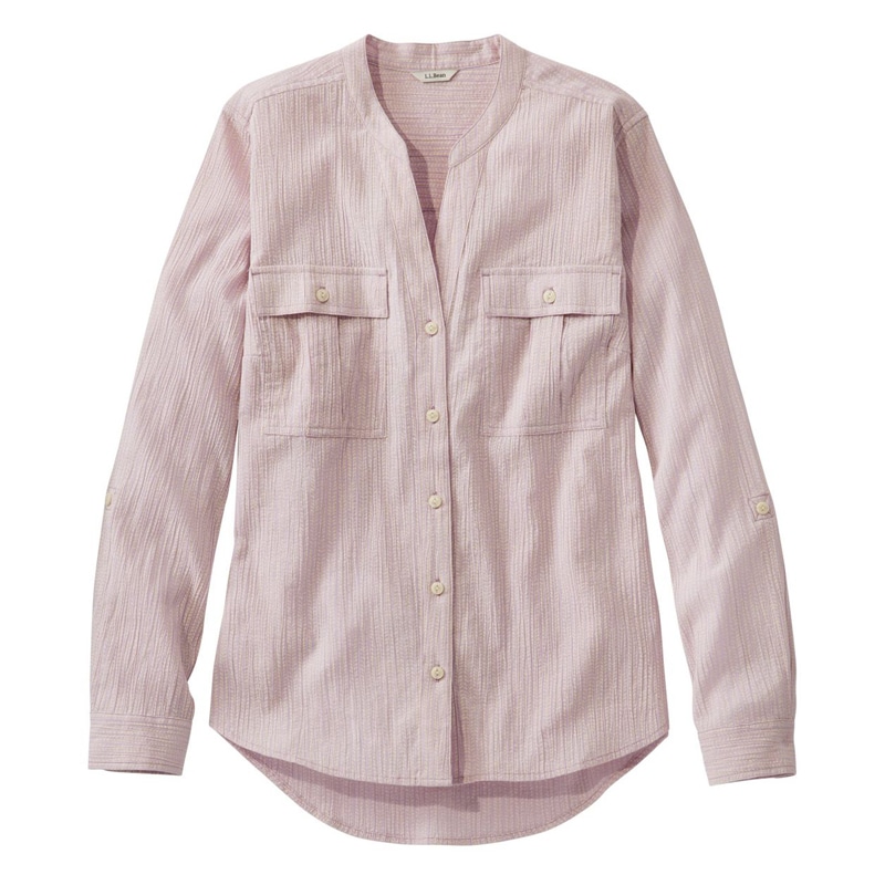 ジャパン・フィット ソフト・コットン・クリンクル・シャツ、ロールタブ、プリント