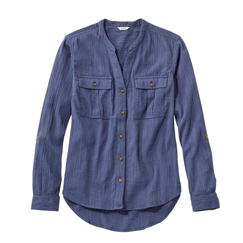 ジャパン・フィット ソフト・コットン・クリンクル・シャツ、ロールタブ