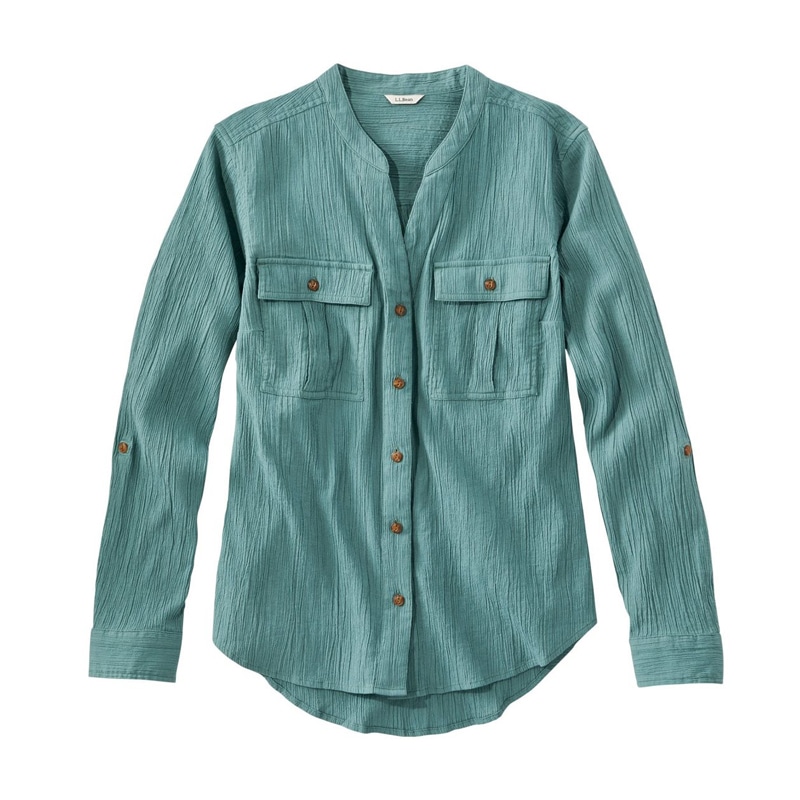 ジャパン・フィット ソフト・コットン・クリンクル・シャツ、ロールタブ