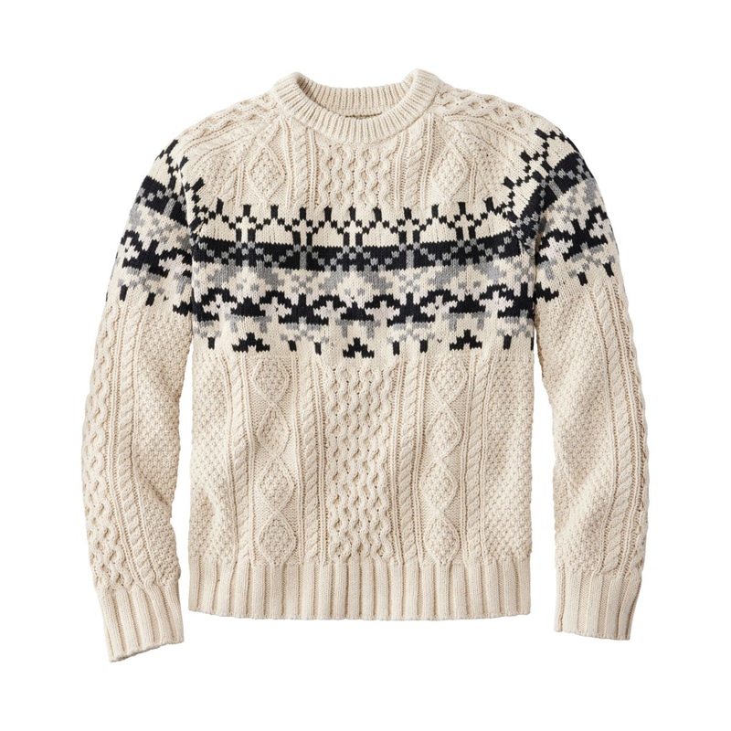 米国フィット・レギュラー シグネチャー・コットン・フィッシャーマン・セーター、クルーネック フェアアイル
