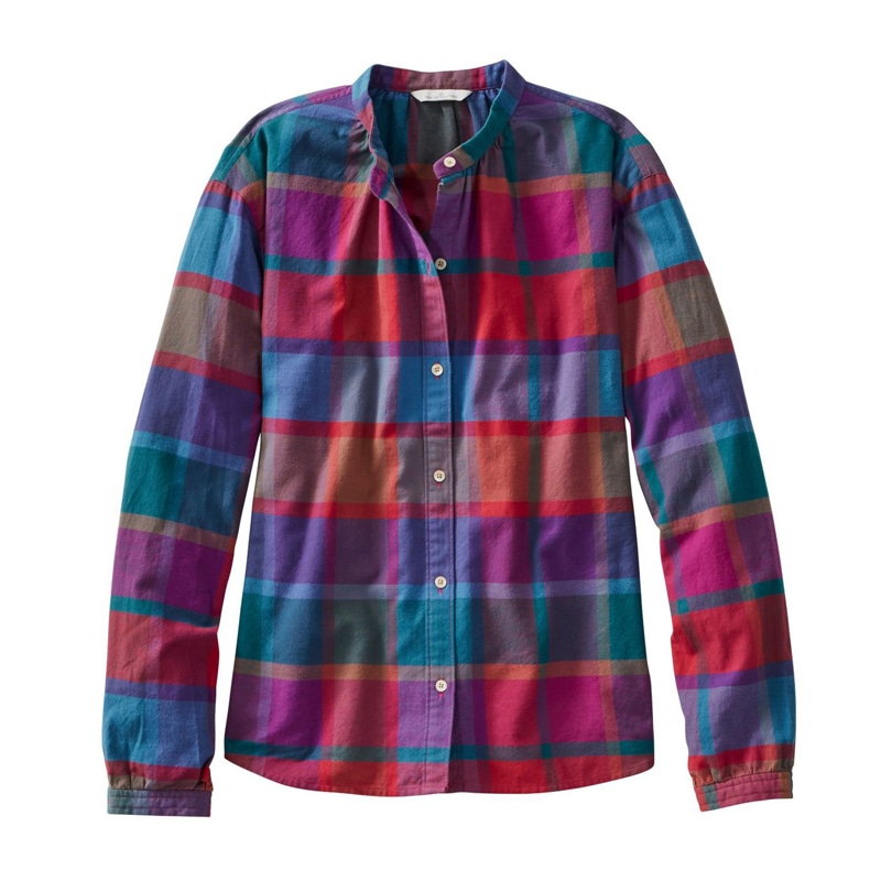 米国フィット・レギュラー シグネチャー・ライトウェイト・フランネル・シャツ、カラーレス