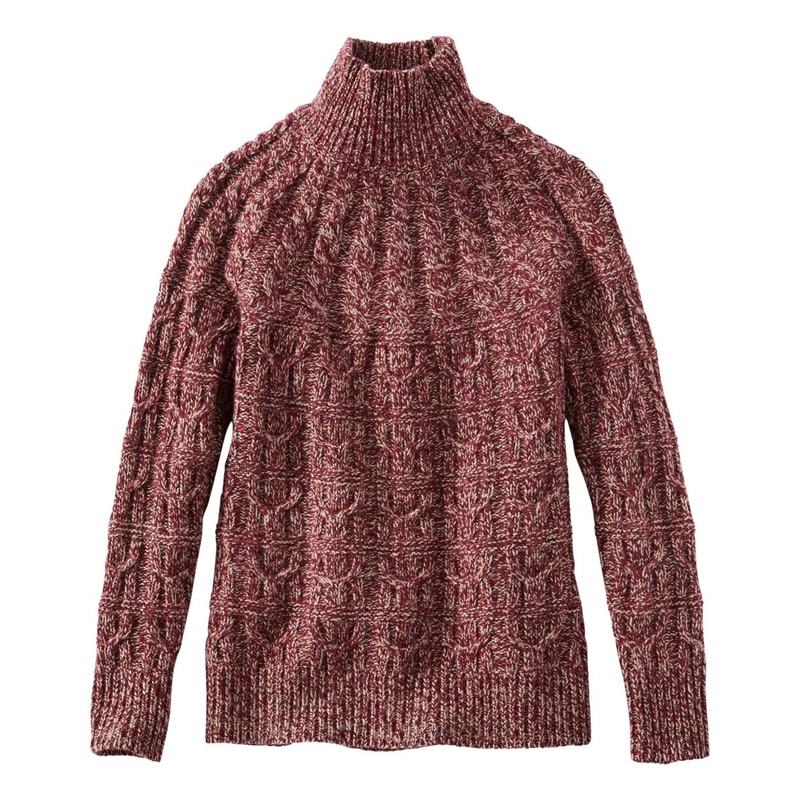 米国フィット・レギュラー シグネチャー・ラグ・ウール・セーター、モックネック・プルオーバー