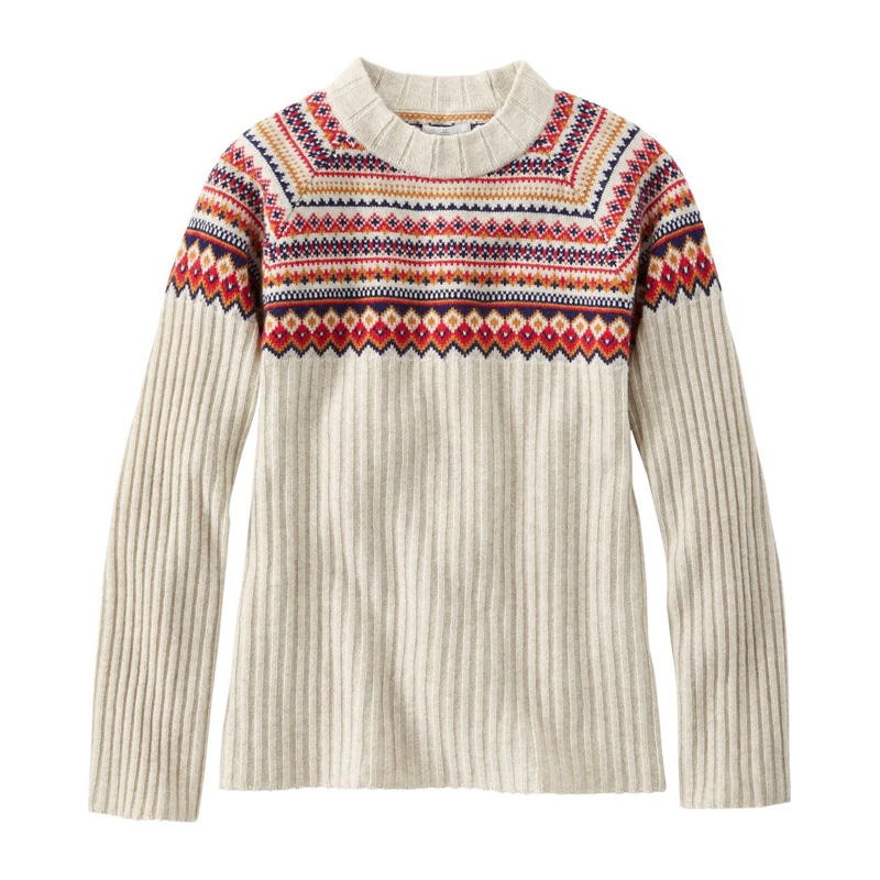 米国フィット・レギュラー シグネチャー・カシミヤ・ブレンド・ジュエルネック・セーター、フェアアイル