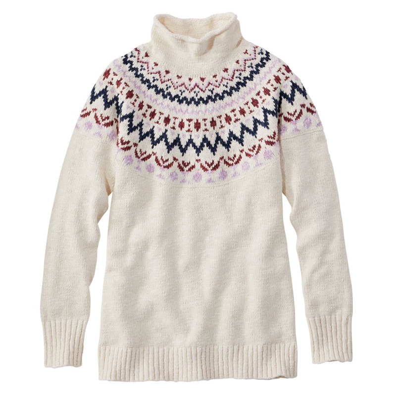 米国フィット・プチ コットン・ラグ・セーター、ファネルネック・プルオーバー フェアアイル