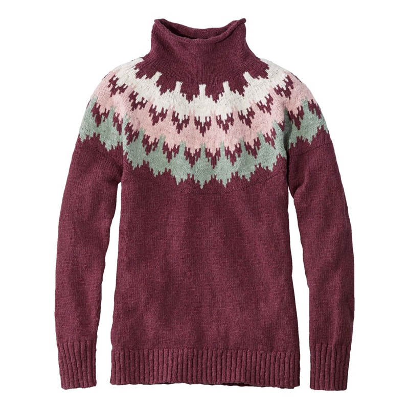 米国フィット・プチ コットン・ラグ・セーター、ファネルネック・プルオーバー フェアアイル