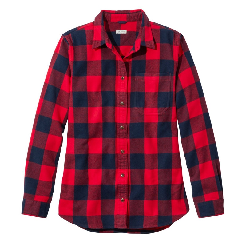 ジャパン・フィット エル・エル・ビーン・オーガニック・フランネル・チュニック、プラッド