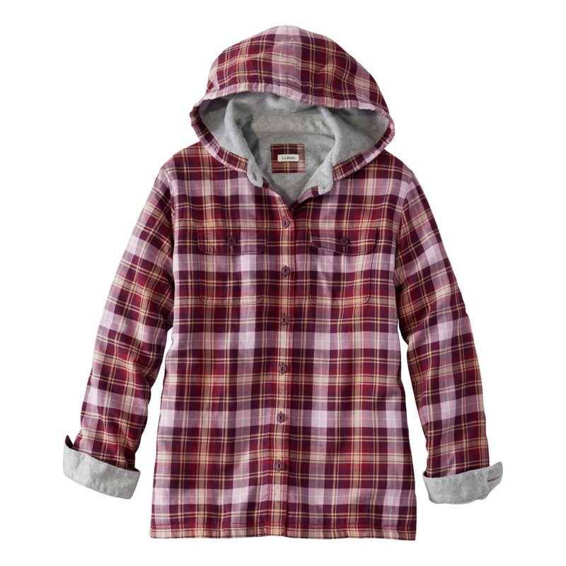 ジャパン・フィット フリースラインド・フランネル・シャツ、フーディ プラッド