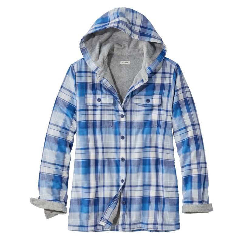 ジャパン・フィット フリースラインド・フランネル・シャツ、フーディ プラッド