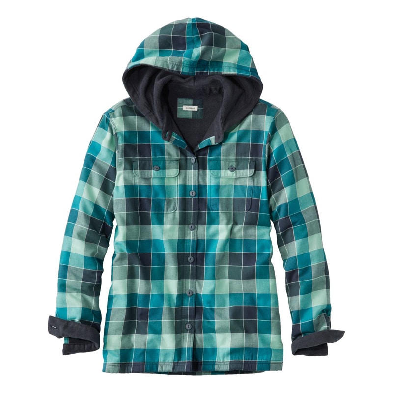 ジャパン・フィット フリースラインド・フランネル・シャツ、フーディ プラッド