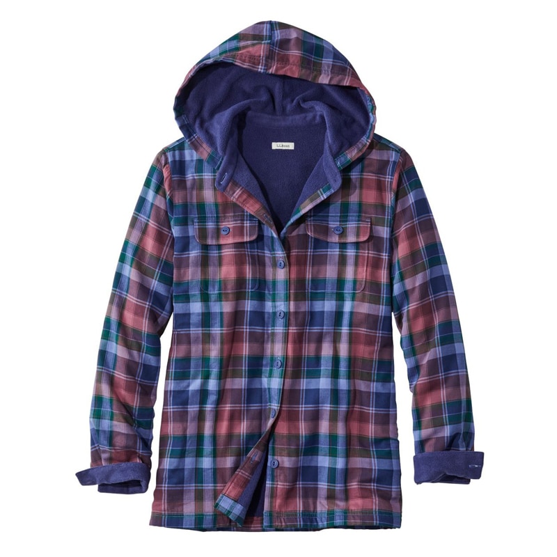 ジャパン・フィット フリースラインド・フランネル・シャツ、フーディ プラッド