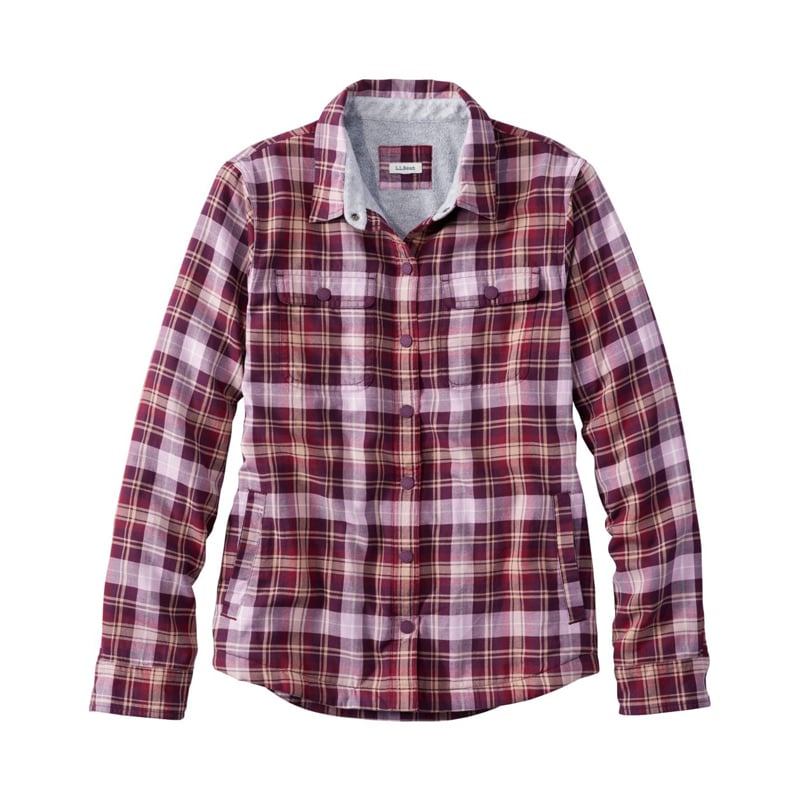 ジャパン・フィット フリースラインド・フランネル・シャツ、スナップフロント プラッド